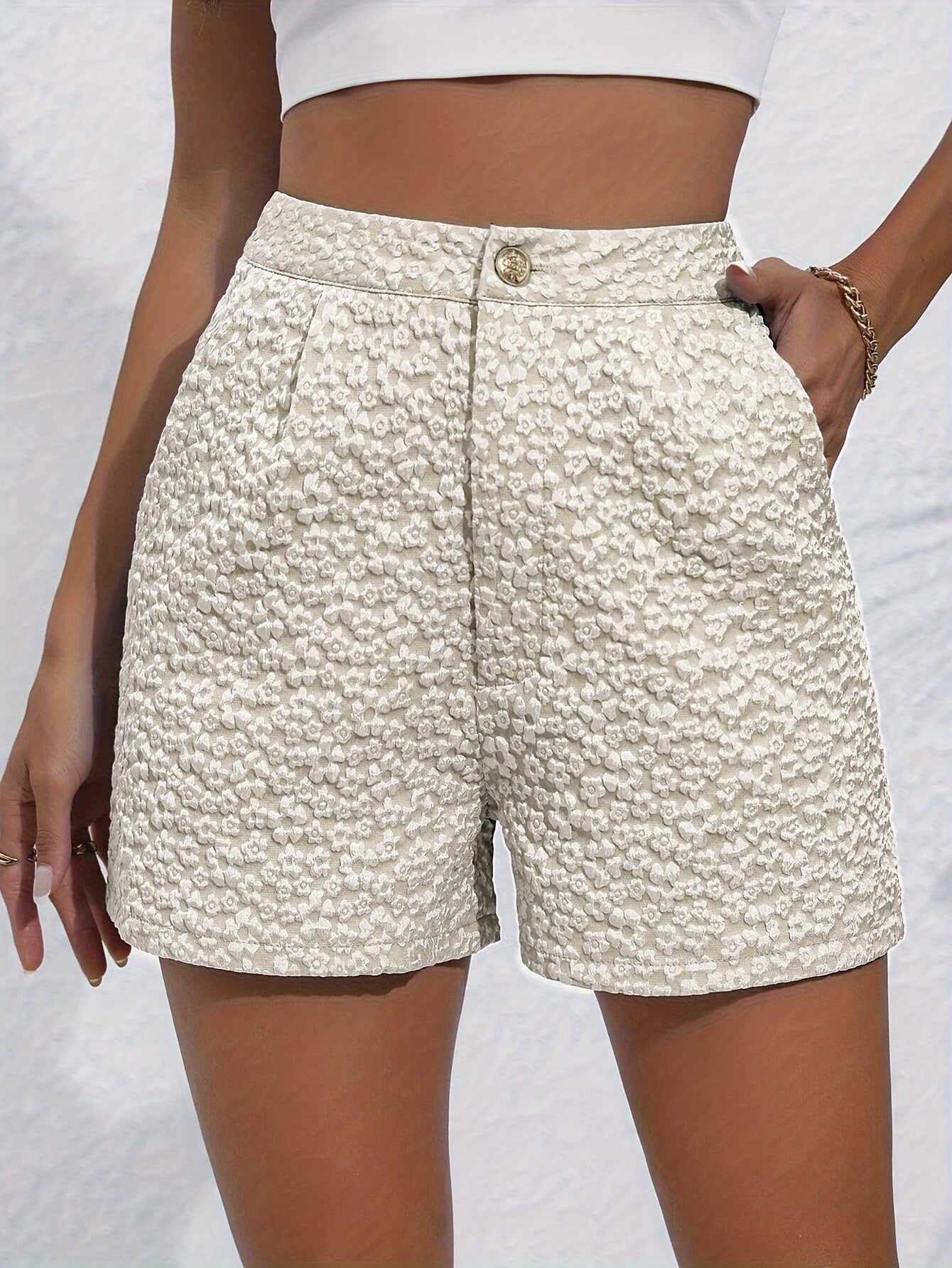 Bloemenprint hoge taille short