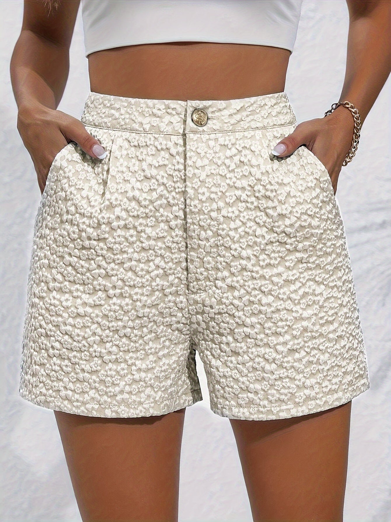 Bloemenprint hoge taille short