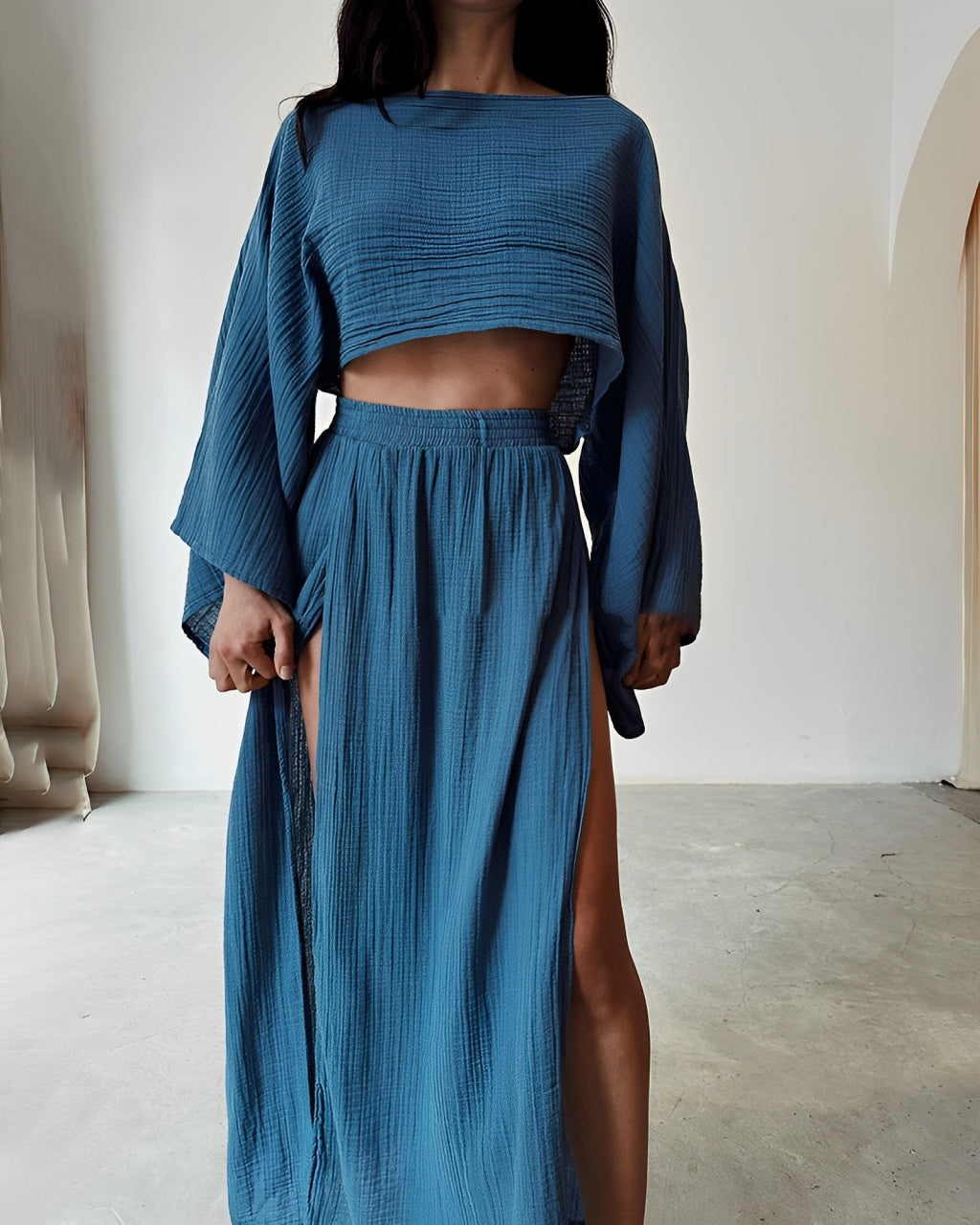 Sara | Chic linnen tweedelige set