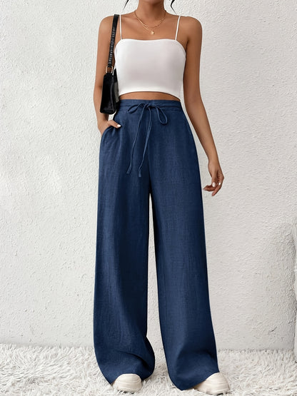 Rechte wijde broek in Franse stijl