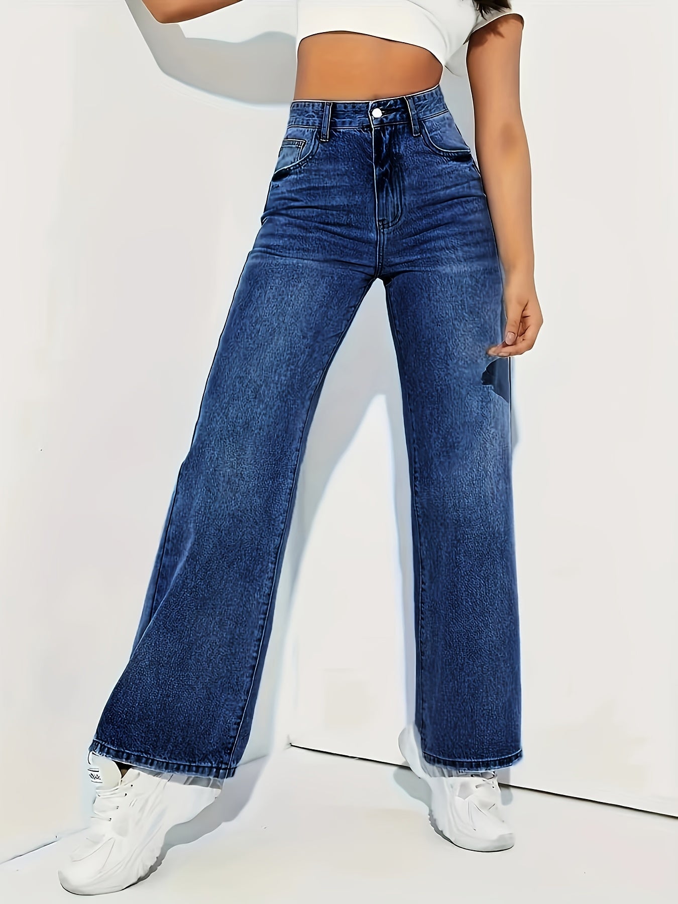 Lichtblauwe Stretch Straight Leg Jeans
