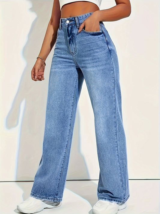 Lichtblauwe Stretch Straight Leg Jeans
