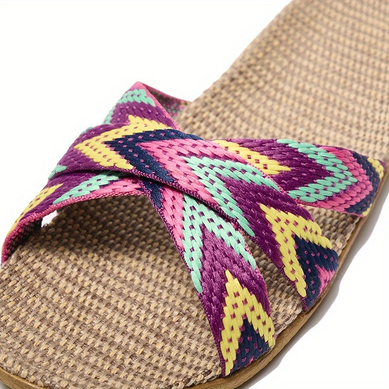 Gestreepte Linnen Slippers, perfect voor de zomer