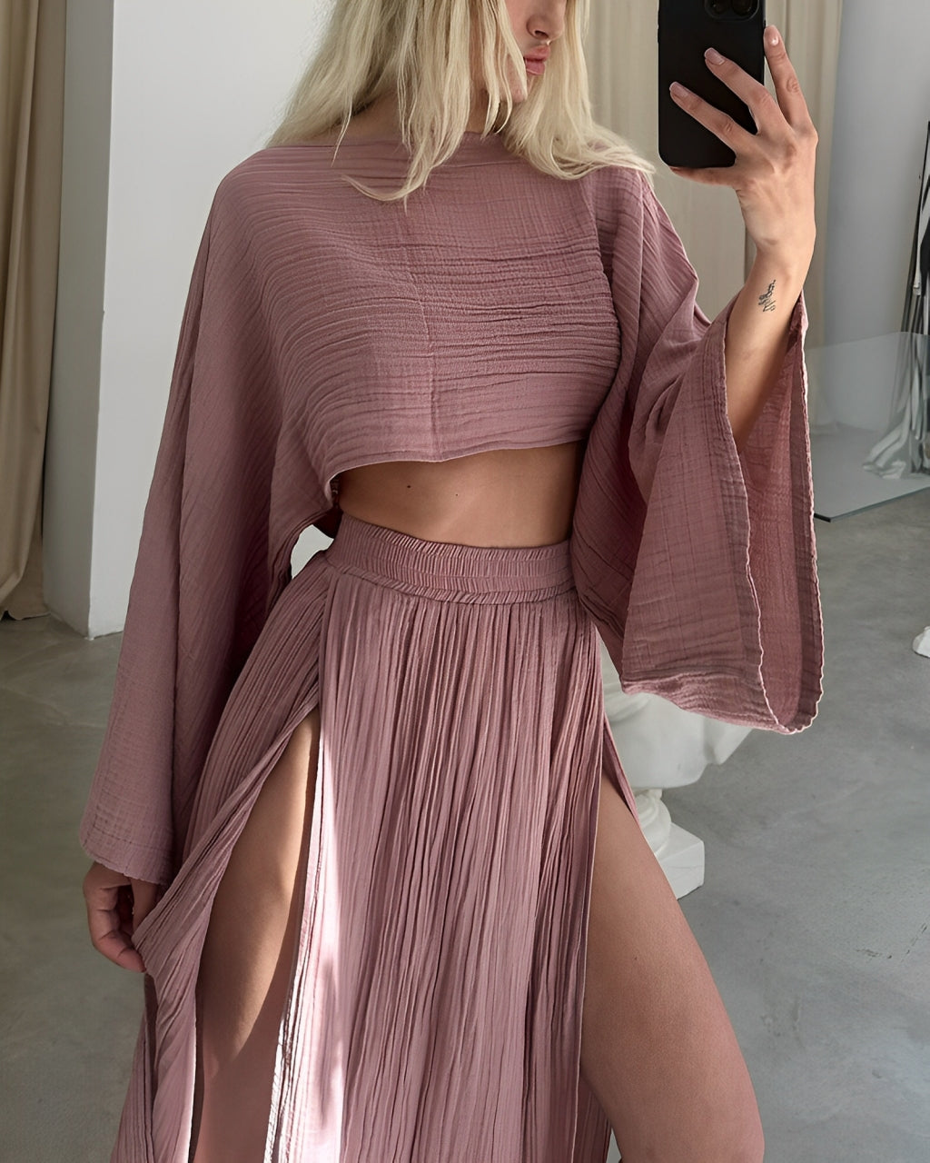 Sara | Chic linnen tweedelige set