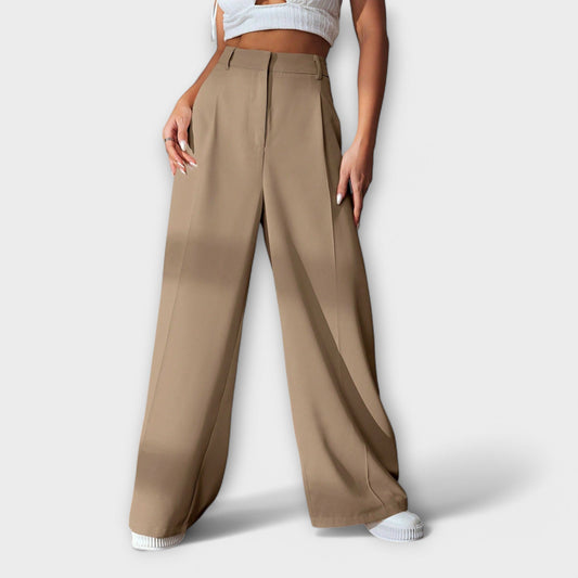 Wijde damesbroek met hoge taille