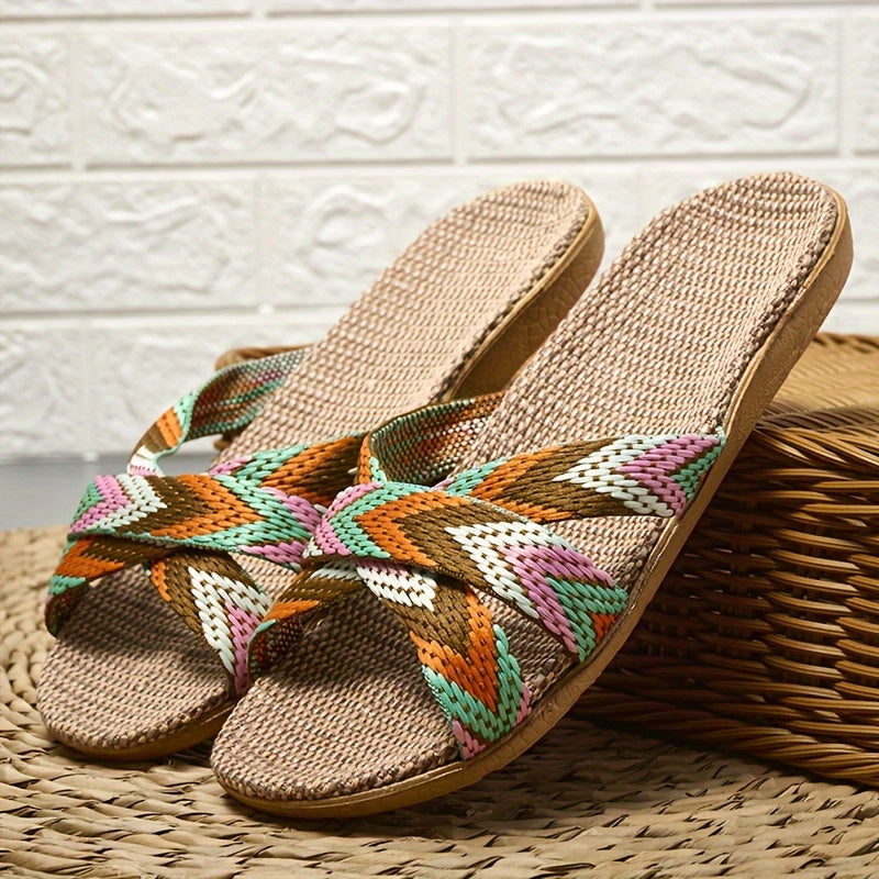 Gestreepte Linnen Slippers, perfect voor de zomer