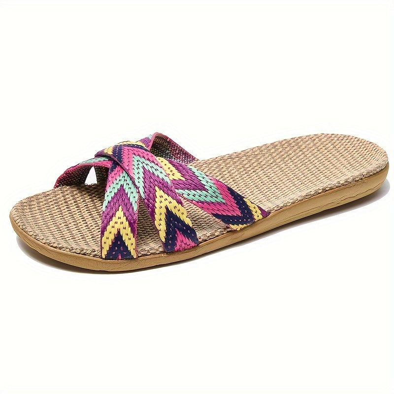 Gestreepte Linnen Slippers, perfect voor de zomer
