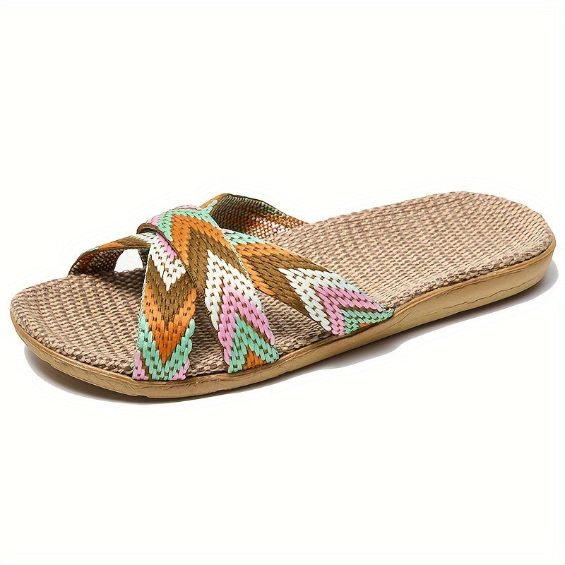 Gestreepte Linnen Slippers, perfect voor de zomer