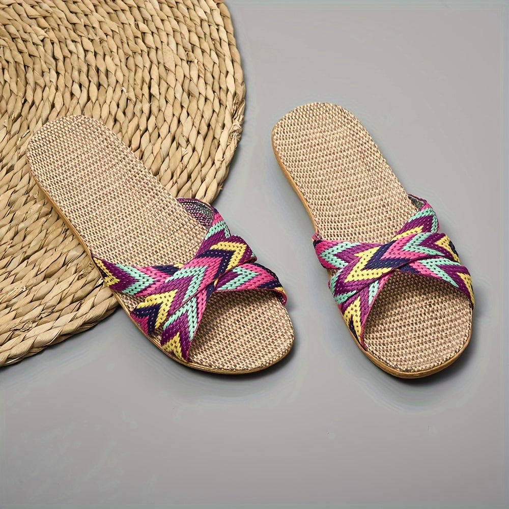 Gestreepte Linnen Slippers, perfect voor de zomer