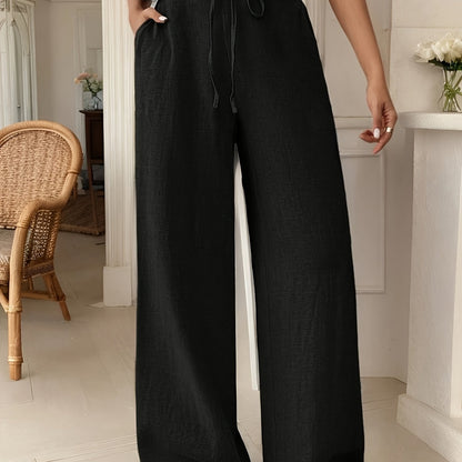 Rechte wijde broek in Franse stijl