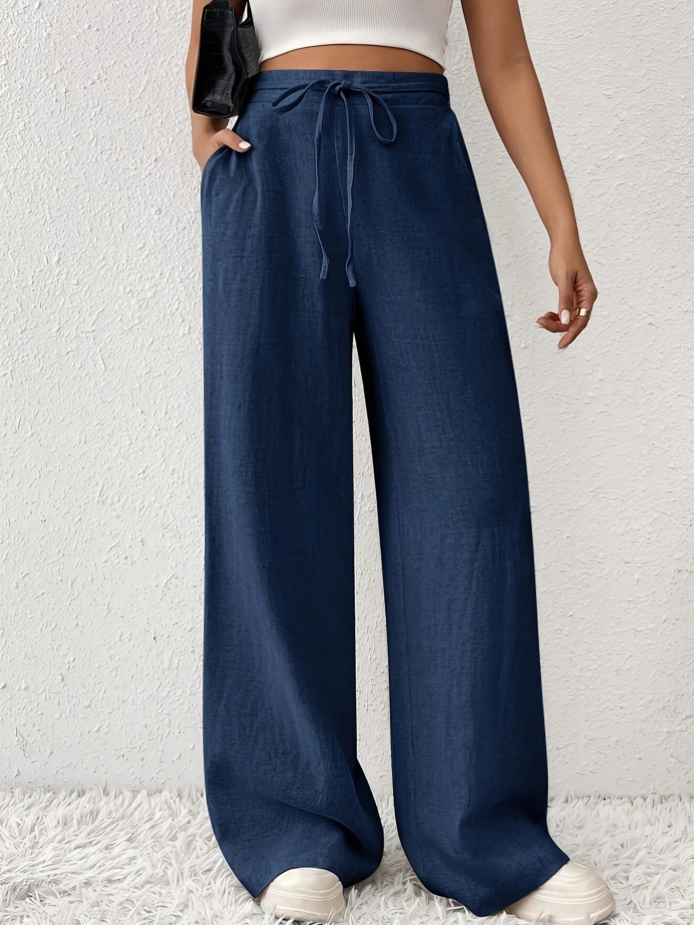 Rechte wijde broek in Franse stijl