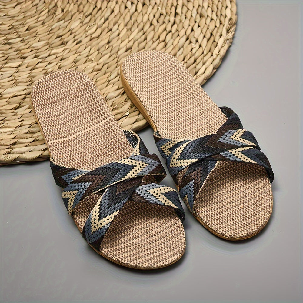 Gestreepte Linnen Slippers, perfect voor de zomer