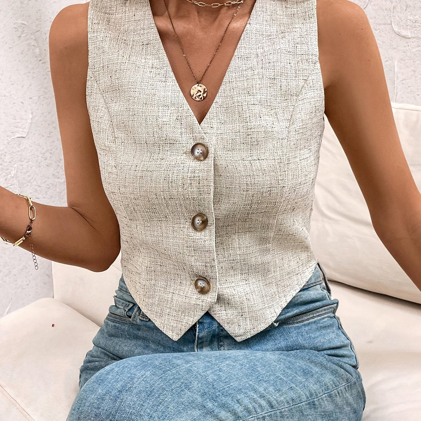 Zomers getaileerd Gilet