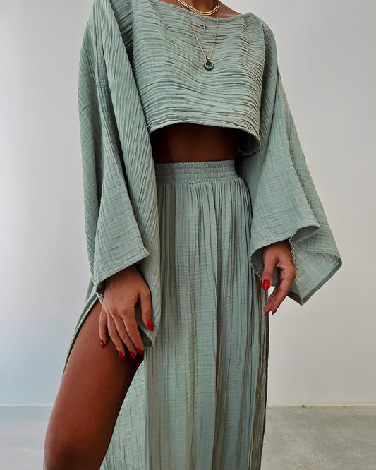 Sara | Chic linnen tweedelige set