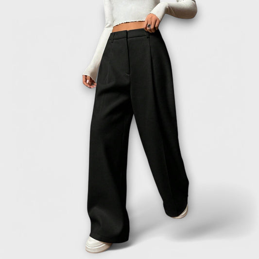 Wijde damesbroek met hoge taille