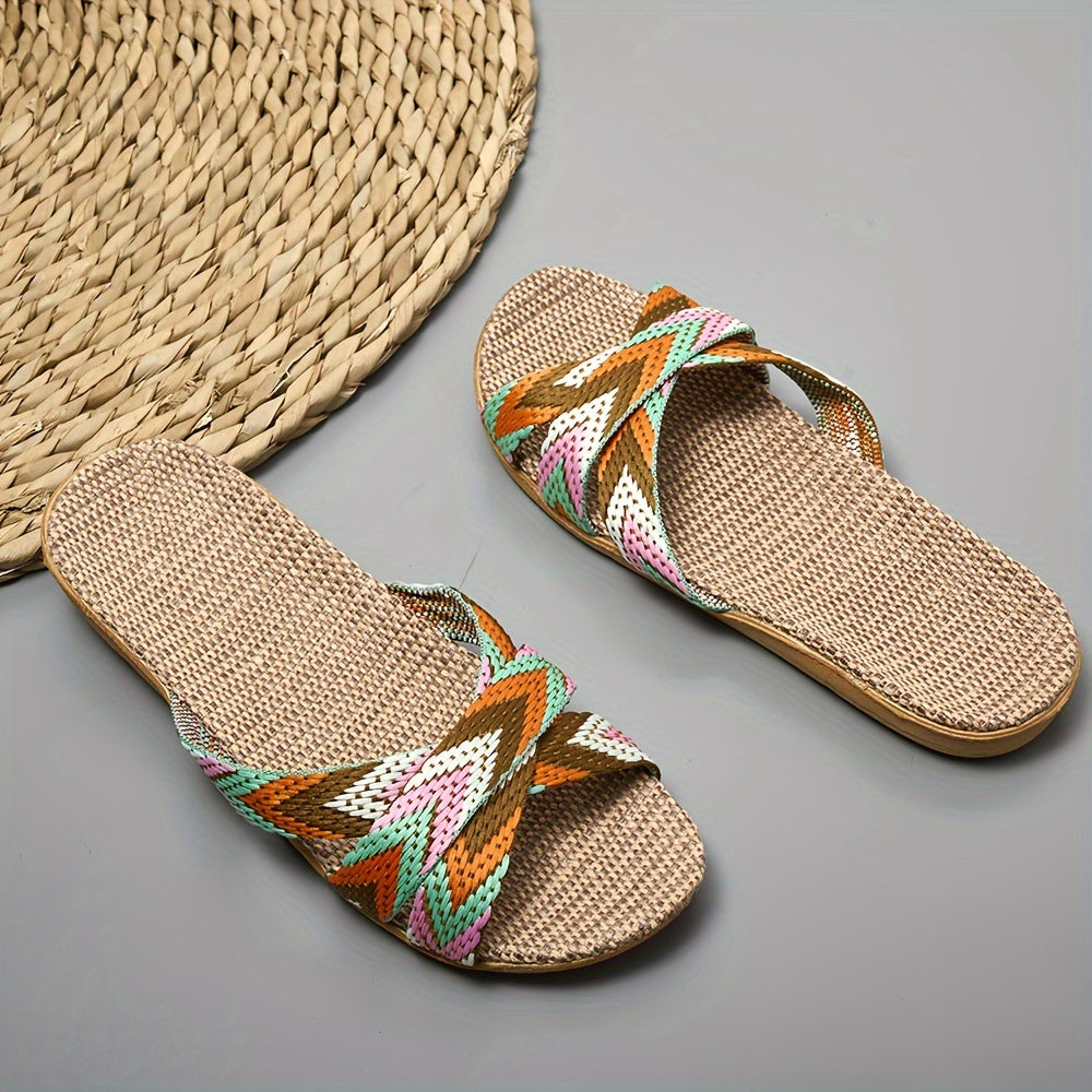 Gestreepte Linnen Slippers, perfect voor de zomer