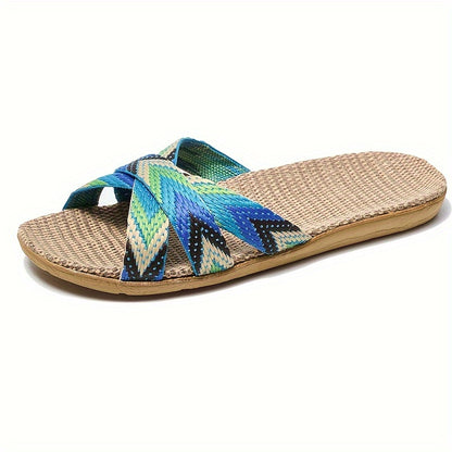 Gestreepte Linnen Slippers, perfect voor de zomer