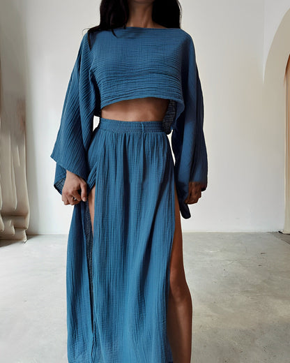 Sara | Chic linnen tweedelige set