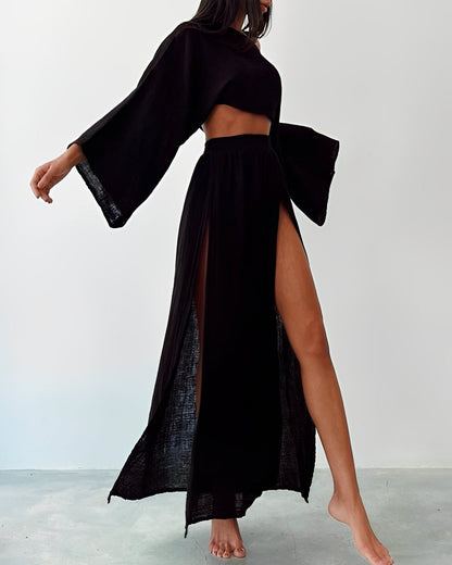 Sara | Chic linnen tweedelige set