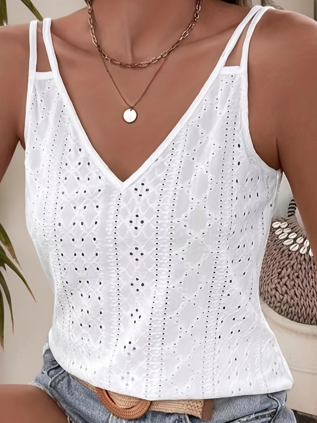Geborduurde mouwloze top voor de Zomer