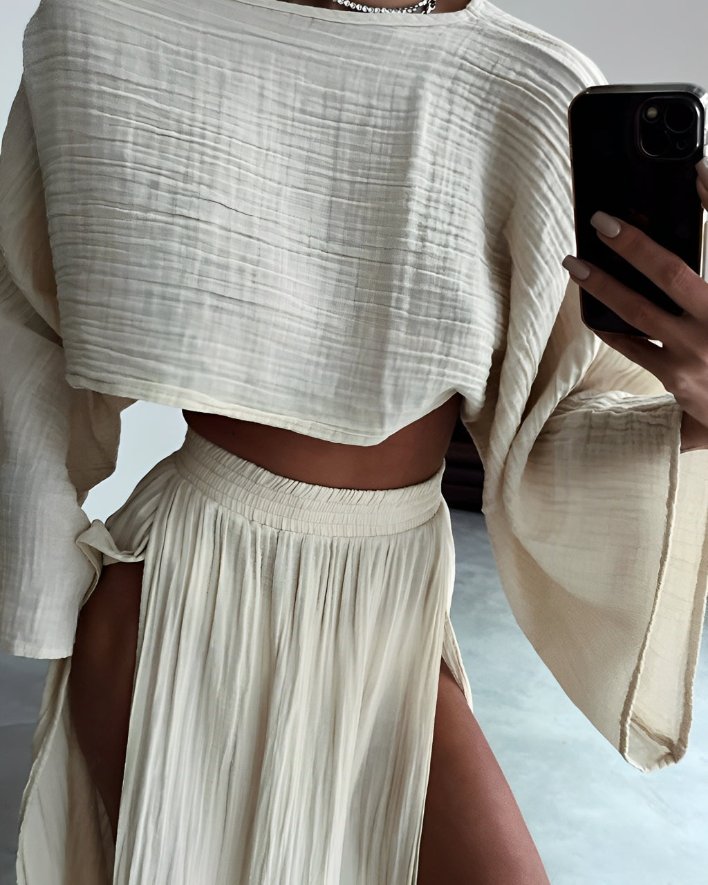 Sara | Chic linnen tweedelige set